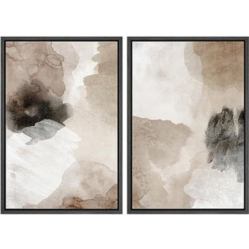 MUDECOR Framed Canvas Print Wall Art - Chic Watercolor Abstract Decor