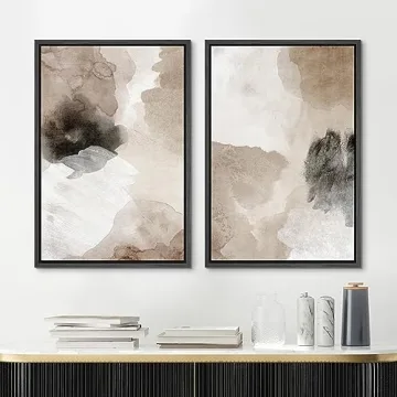 MUDECOR Framed Watercolor Canvas Art for Home Decor