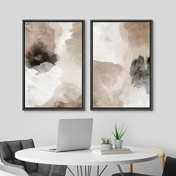 MUDECOR Framed Watercolor Canvas Art for Home Decor