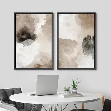 MUDECOR Framed Watercolor Canvas Art for Home Decor