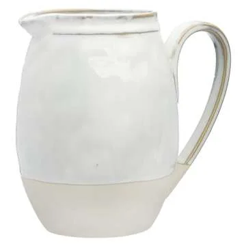 Creative Co-op DF3249 White Stoneware Pitcher