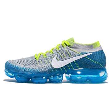 NIKE Men's Air Vapormax Flyknit, Wolf Grey/White-Chlorine Blue, 10 M US