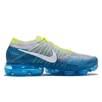 NIKE Men's Air Vapormax Flyknit, Wolf Grey/White-Chlorine Blue, 10 M US