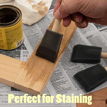 Peachtree Woodworking Supply 2 inch Foam Brush 24 Pack for Painting, Staining, and Finishing Project...