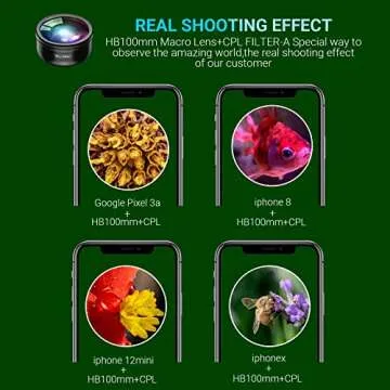 100mm Macro Lens with CPL for Smartphone,HD Macro Photography Lens for iPhone, Samsung,Oneplus, Android Phone(Fits for Almost of),Cell Phone Macro Lens Attachment