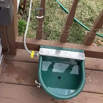 Automatic Water Bowl Plastic Livestock Waterer for Horse Cattle Goat Sheep Dog,Farm Grade Sheep Water Trough Bowl (with Drainage Hole & 39.37 inch Pipe)