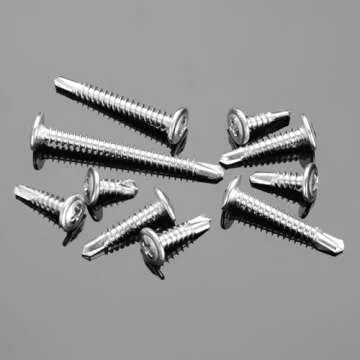 Mywish 200pcs #10×1-1/4" Self Tapping Screws for Metal, Sheet Metal Screws 410 Stainless Steel Truss Head Self Drilling Screws High-Strength Quick Tapping Screws