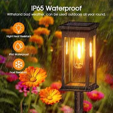 KOOPER Solar Pathway Lights Outdoor 8 Pack, 2X Bigger Solar Outdoor Lights, Bright Solar Garden Ligh...