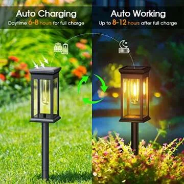 KOOPER Solar Pathway Lights Outdoor 8 Pack, 2X Bigger Solar Outdoor Lights, Bright Solar Garden Lights Outdoor Waterproof, Auto On/Off Outdoor Solar Lights for Yard Landscape Path Lawn Patio Walkway