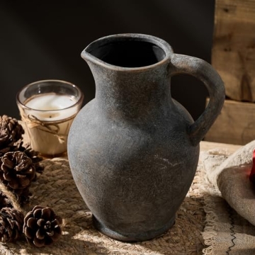 Ceramic Rustic Farmhouse Vase for Home Decor & Gifts