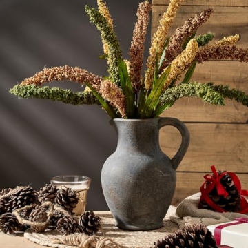 Ceramic Rustic Farmhouse Vase for Home Decor & Gifts