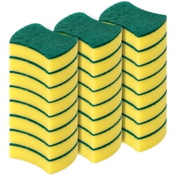 Eco-Friendly Kitchen Sponges – 24 Pack Non-Scratch Dish & Scrub Sponges