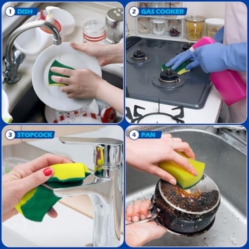 Kitchen Cleaning Sponges - Eco Non-Scratch 24 Pack