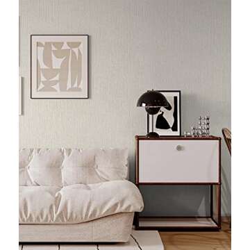 Dimoon 78.7"x17.7" Embossed Stripe Thicken Advanced Texture White Peel and Stick Wallpaper Stick Peel Modern Off-White Waterproof Contact Paper Pure Self Adhesive Wallpaper Removable Liner Viny Roll