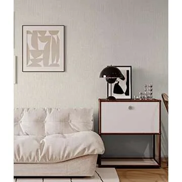 Dimoon 78.7"x17.7" Embossed Stripe Thicken Advanced Texture White Peel and Stick Wallpaper Stick Peel Modern Off-White Waterproof Contact Paper Pure Self Adhesive Wallpaper Removable Liner Viny Roll