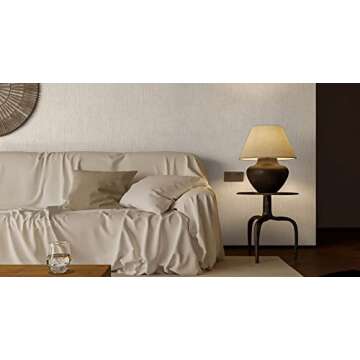 Dimoon 78.7"x17.7" Embossed Stripe Thicken Advanced Texture White Peel and Stick Wallpaper Stick Peel Modern Off-White Waterproof Contact Paper Pure Self Adhesive Wallpaper Removable Liner Viny Roll