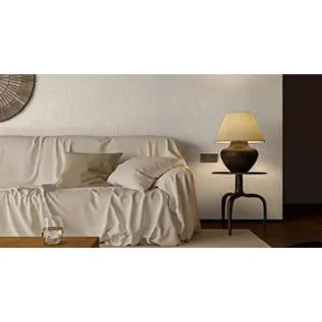 Dimoon 78.7"x17.7" Embossed Stripe Thicken Advanced Texture White Peel and Stick Wallpaper Stick Peel Modern Off-White Waterproof Contact Paper Pure Self Adhesive Wallpaper Removable Liner Viny Roll