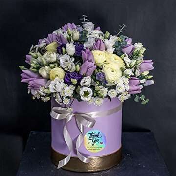 NSWDYLO 500PCS Holographic Thank You Stickers Roll for Business