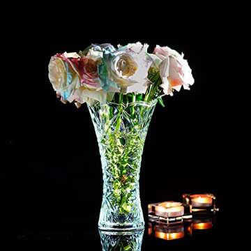 Kanpura Clear Crystal Vase - Durable Glass Floral Decor
