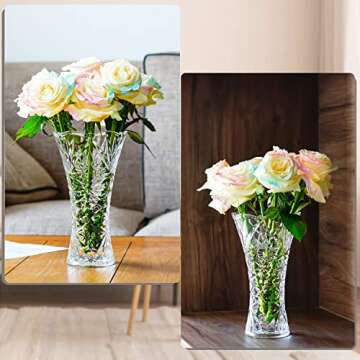 Kanpura Clear Crystal Vase - Durable Glass Floral Decor