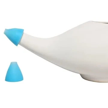 Ceramic Neti Pot for Effective Sinus Relief with Silicone Tips