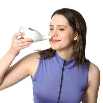 Ceramic Neti Pot for Effective Sinus Relief with Silicone Tips