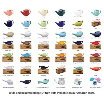 Ceramic Neti Pot for Effective Sinus Relief with Silicone Tips