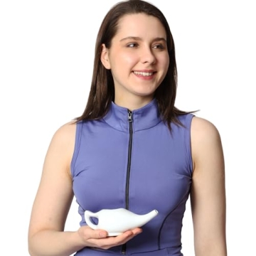 Ceramic Neti Pot for Effective Sinus Relief with Silicone Tips