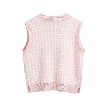 Sdencin Women's Houndstooth Knit Vest for Everyday Style