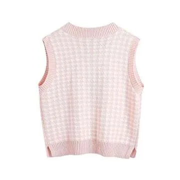 Sdencin Women's Houndstooth Knit Vest for Everyday Style