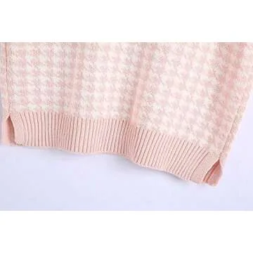 Sdencin Women's Houndstooth Knit Vest for Everyday Style