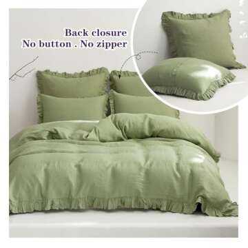 Luxurious 100% Linen Euro Sham Covers with Ruffle