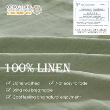 Luxurious 100% Linen Euro Sham Covers with Ruffle