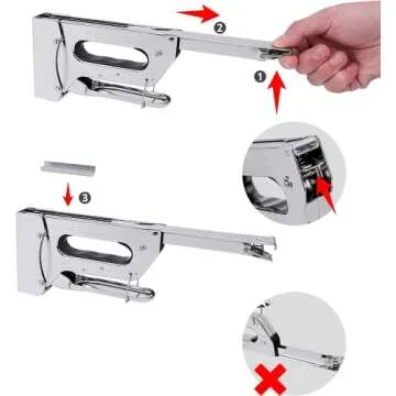 Amazon Basics Manual Staple Gun with 1000 Staples, for Upholstery and Carpentry, silver