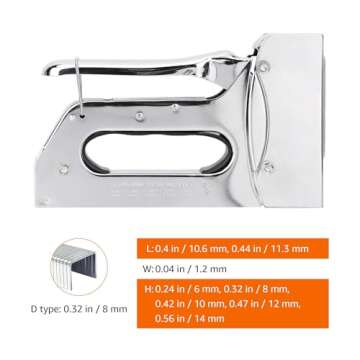 Amazon Basics Manual Staple Gun with 1000 Staples, for Upholstery and Carpentry, silver