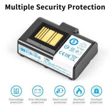 CBQ 3400mAh Replacement Battery for Zebra Printer for Zebra ZR638 QLN320 QLN220 ZQ520 ZQ521 ZQ500 ZQ510 ZR628 ZQ610 ZQ620 ZQ658 ZQ668 Mobile Printers Device Battery.