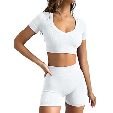 GXIN Women's 2 Piece Seamless Workout Outfit Set