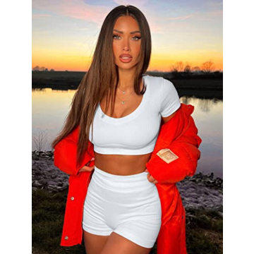 GXIN Women's 2 Piece Seamless Workout Outfit Set