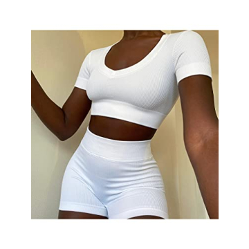 GXIN Women's 2 Piece Seamless Workout Outfit Set