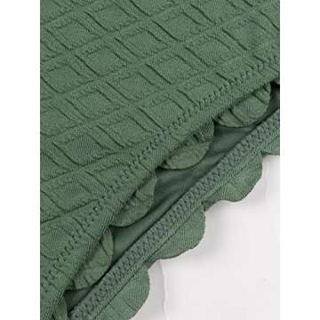 CUPSHE Women's One Piece Swimsuit Sexy Black Cutout Scallop Trim Bathing Suit, XS