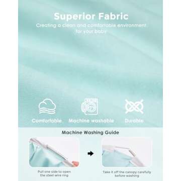 Bed Canopy with Star Lights, Double Layer Canopy for Bed, Princess Play Tent for Girls Room, Breathable Canopy Bed Curtain for Children Reading Nook, Machine Washable Canopy, 25.6''x106'', Light Blue