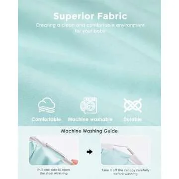 Bed Canopy with Star Lights, Double Layer Canopy for Bed, Princess Play Tent for Girls Room, Breathable Canopy Bed Curtain for Children Reading Nook, Machine Washable Canopy, 25.6''x106'', Light Blue