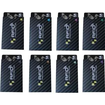 Garfoniex Set of 8 RFID Blocking Sleeves 8 Credit Card Protector Holders Identity Theft Protection S...