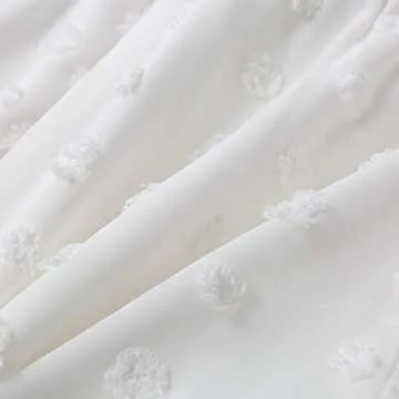 Miessial Women's Long Sleeve Chiffon Lace Mini Dress Cute Ruffle Short Swing Dress White 0/2