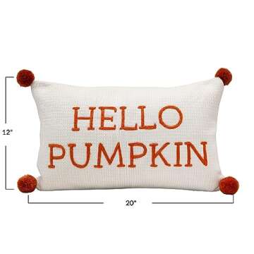 Creative Co-Op Pumpkin Hello Pillow - Fall Decor
