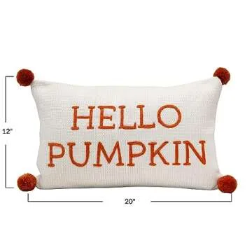 Creative Co-Op Pumpkin Hello Pillow - Fall Decor