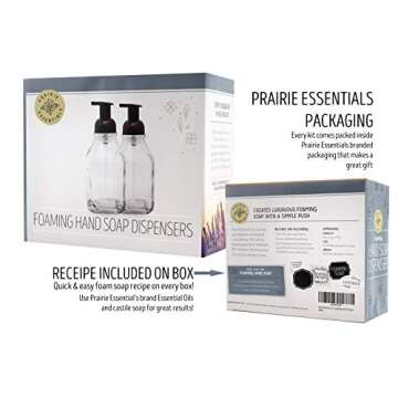 Prairie Essentials 16oz Glass Foaming Soap Dispenser 2 Pack