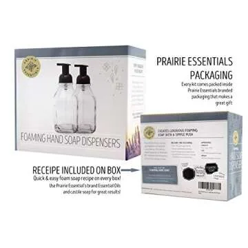 Prairie Essentials 16oz Glass Foaming Soap Dispenser 2 Pack