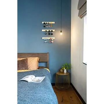 Mkono Wall Mounted Sunglasses Storage Organizer Wood Modern Simple Eyeglasses Display Holder Eyewear Glasses Jewelry Headband Hanging Rack for Entryway Living Room Bedroom, Set of 3, White