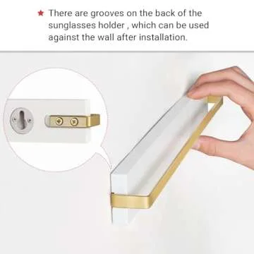 Mkono Wall Mounted Sunglasses Storage Organizer Wood Modern Simple Eyeglasses Display Holder Eyewear Glasses Jewelry Headband Hanging Rack for Entryway Living Room Bedroom, Set of 3, White